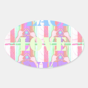 Baby Kids Peace Liebe Unity Hakuna Matata design.p Ovaler Aufkleber