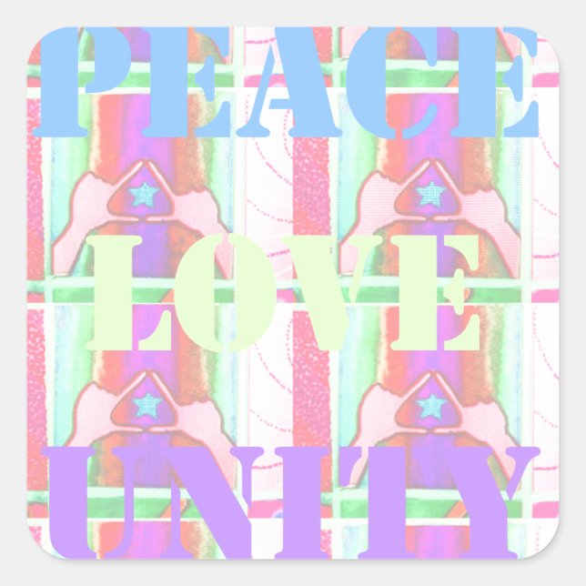 Baby Kids Peace Liebe Unity Hakuna Matata design.p Quadratischer Aufkleber (Vorderseite)