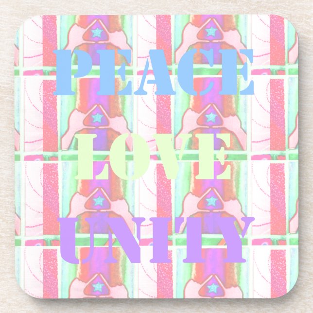 Baby Kids Peace Liebe Unity Hakuna Matata design.p Untersetzer (Vorderseite)