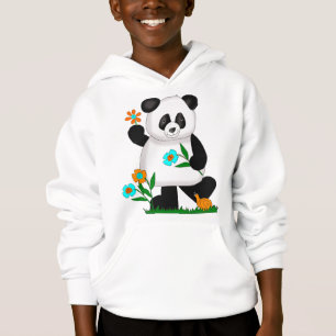 Baby Kinder Panda mit Blume 2 Hoodie