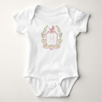 Baby-Kinderwagen-Wappen-Monogramm | Rosa Babyparty