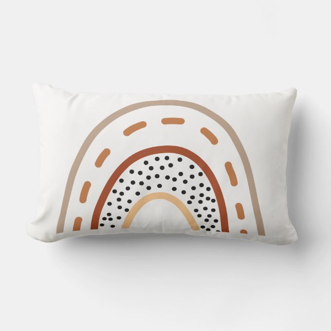 Baby Kinderzimmer Boho Regenbogenkissen in erdfarb Lendenkissen (Vorderseite)