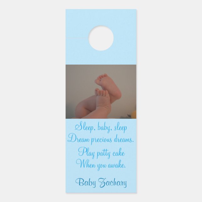 Baby Kinderzimmer Foto Blue Door Hangers Türanhänger (Vorderseite)