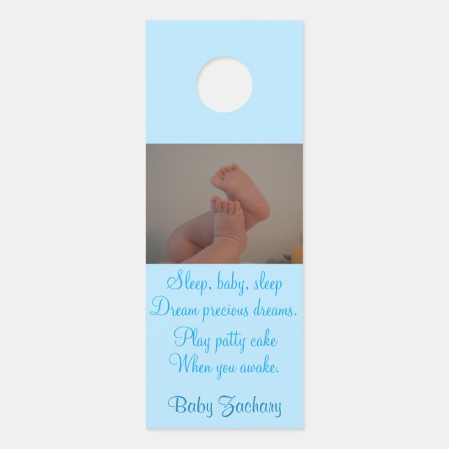 Baby Kinderzimmer Foto Blue Door Hangers Türanhänger (Vorderseite)
