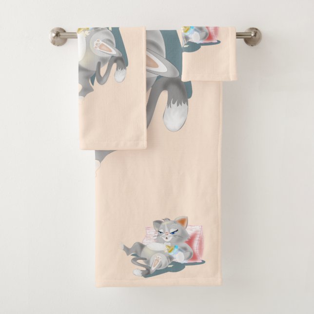 Baby Kitten Badetuch Set in den Farben (Insitu)