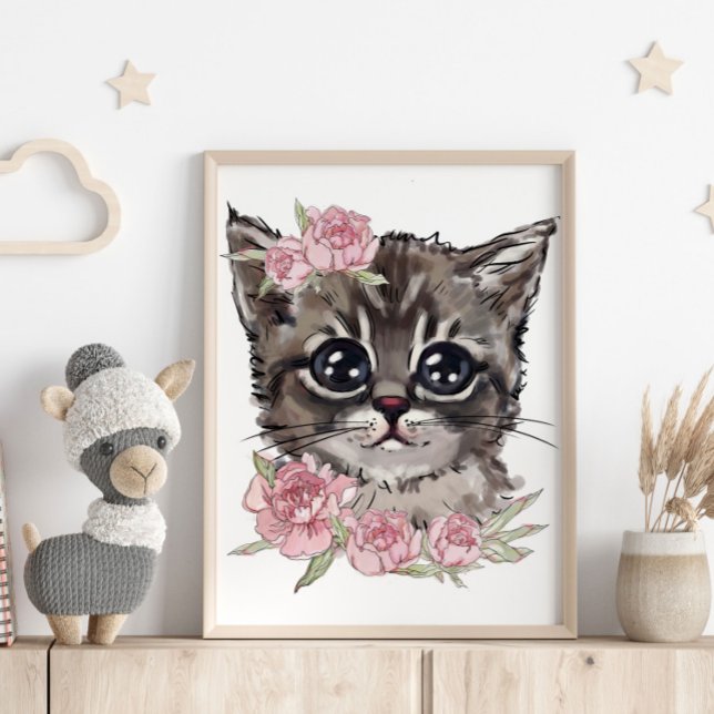 Baby Kitten Rose Personalisiert Poster | Wall Prin (Von Creator hochgeladen)