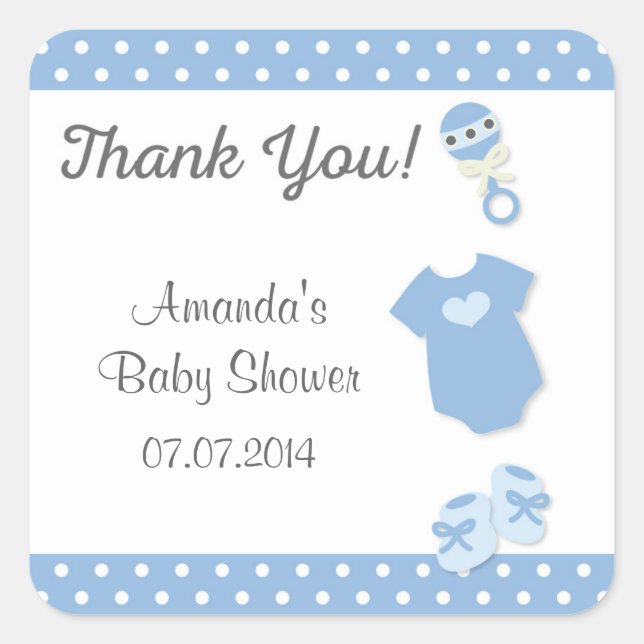 Baby Kleidung Baby Dusche Danke Stickers (Vorderseite)