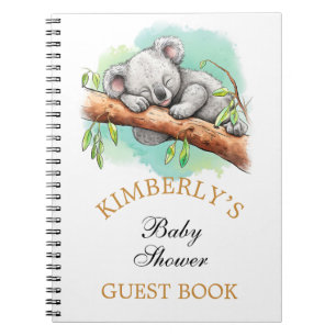 Baby Koala Baby Dusche Personalisiert Gästebuch Notizblock