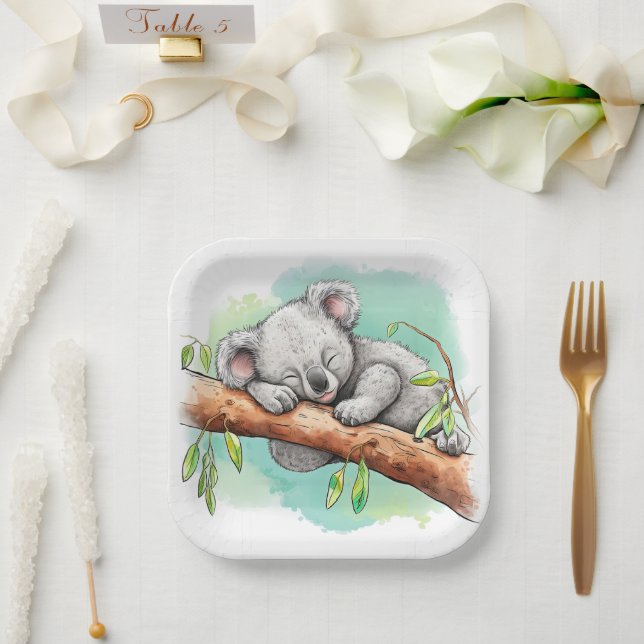 Baby Koala Baby Shower Pappteller (Hochzeit)