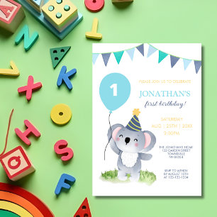 Baby Koala Balloon Party Flag Geburtstag Einladung