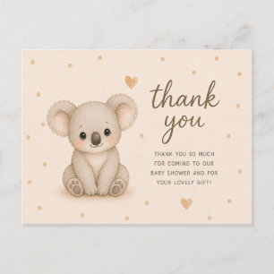 Baby-Koala-Bär-Baby-Shower-Dankeschön Postkarte