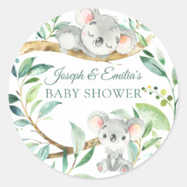 Baby Koala Bear Babydusche Runder Aufkleber