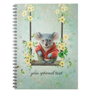 Baby Koala Bear on Swing Spiral Foto Notebook Notizblock