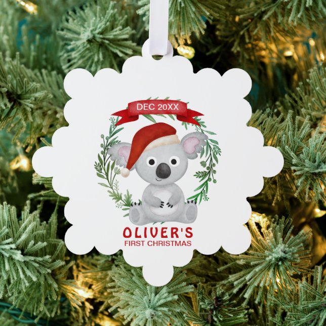 Baby Koala Erste Weihnacht Ornament Karte (Insitu (Baum))
