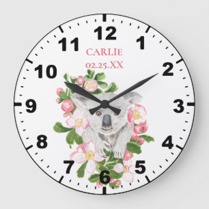 Baby Koala for Little Girl's Room Große Wanduhr