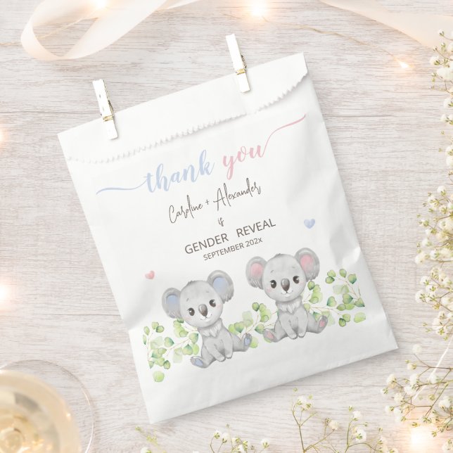 Baby Koala Gender Reveal Gastgeschenk Taschen. Geschenktütchen (Ausgeschnitten)