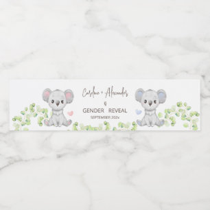Baby Koala Geschlecht offenbart Party Water Labels Wasserflaschenetikett