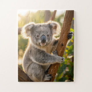 Baby Koala Hanging On To A Tree Puzzle