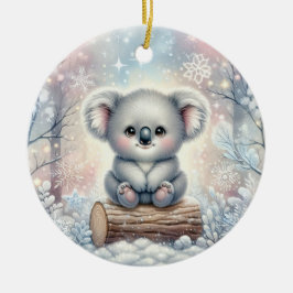 Baby Koala in Winter Glow Keramik Ornament