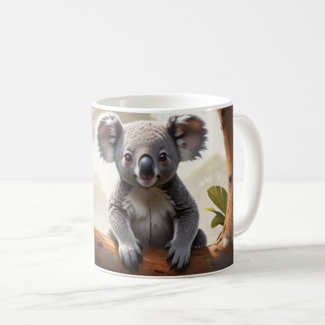 Baby Koala von einem Teich Kaffeetasse (VorderseiteRechts)