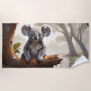Baby Koala von einem Teich Strandtuch