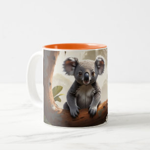 Baby Koala von einem Teich Zweifarbige Tasse