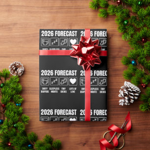 Baby kommt bald 2026 Prognose Baby Shower Lustig  Geschenkpapier