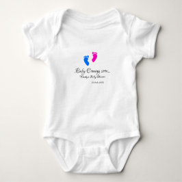 Baby kommt bald Baby Dusche Blue Pink Babyfüße Baby Strampler