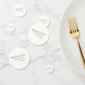 Baby kommt bald Baby-Party braun rosa Namens Trend Konfetti