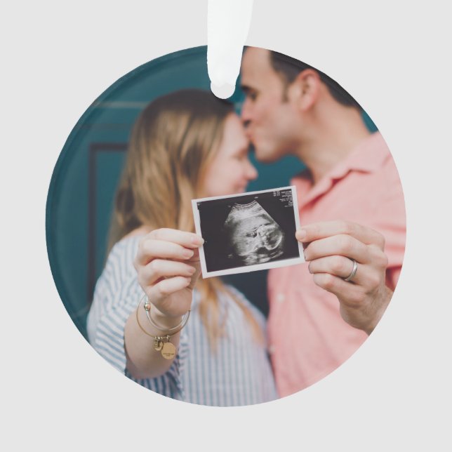 Baby kommt bald - Personalisierte Weihnachtsfeier Ornament (Vorderseite)