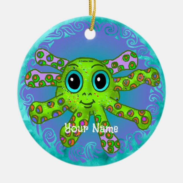 Baby Krake Keramik Ornament (Vorne)