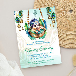 Baby Krishna Namensgebungs-Namkaran-Wiegen-Zeremon Einladung
