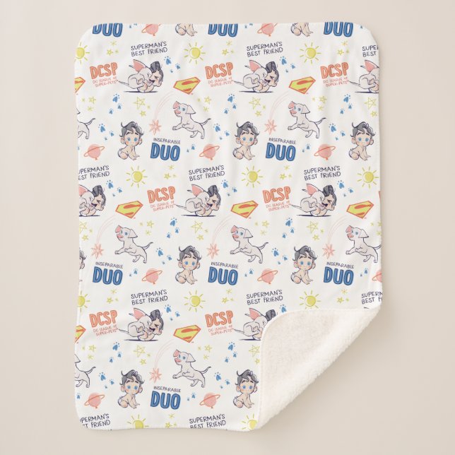 Baby Krypto & Superman Pattern Sherpadecke (Vorderseite)