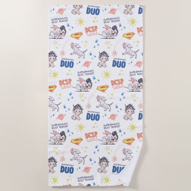 Baby Krypto & Superman Pattern Strandtuch (Vorderseite)