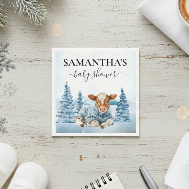 Baby Kuh Kalb Weihnachten Winter Bauernhof Serviette (Von Creator hochgeladen)