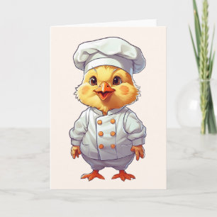 Baby-Küken-Chef-Illustration Leere Grußkarte Karte