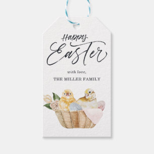 Baby-Küken & Nest Fröhliche Oster-Geschenkanhäng Geschenkanhänger