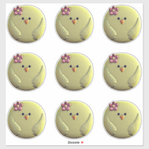 Baby-Küken, niedlich, gelb und rosa Hühner Aufkleber