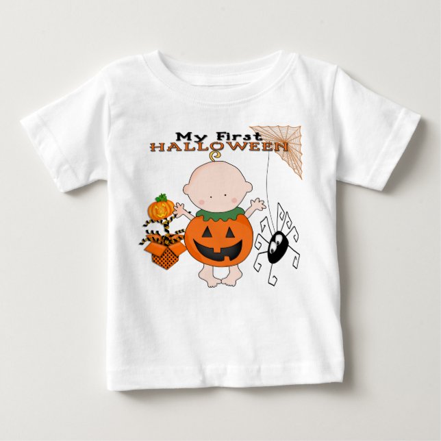 Baby-Kürbis mein 1. Halloween-Säuglings-T - Shirt (Vorderseite)