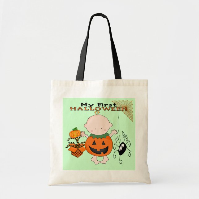 Baby-Kürbis meine 1. Halloween-Taschen Tragetasche (Vorne)