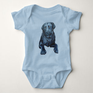 Baby Labrador Bodysuit Blue Hund Art Baby Geschenk Strampler