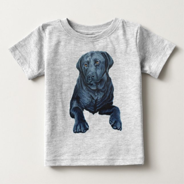 Baby Labrador Shirts Blue Dog Art Baby T - Shirt (Vorderseite)