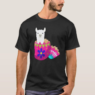 Baby Lama schlüpft aus Osterei Ostersonntag T-Shirt