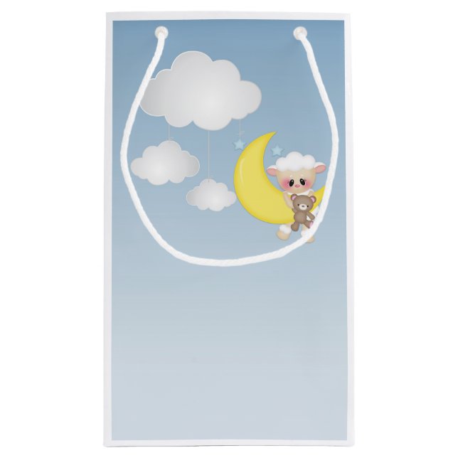Baby Lamb, Mond und Wolken Kleine Geschenktüte (Rückseite)