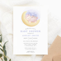 Baby Lamb on Moon Watercolor Babydusche