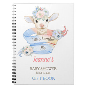Baby Lamb Pink Blue Kinderzimmer Farm Pastete Notizblock