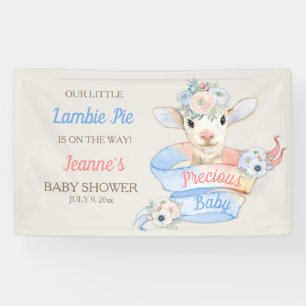 Baby Lamb rosa blaues Geschlecht neutrale Anzeige Banner
