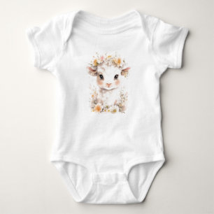 Baby Lamb Schafe mit Blume Baby Strampler