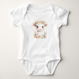 Baby Lamb Schafe mit Blume Strampler