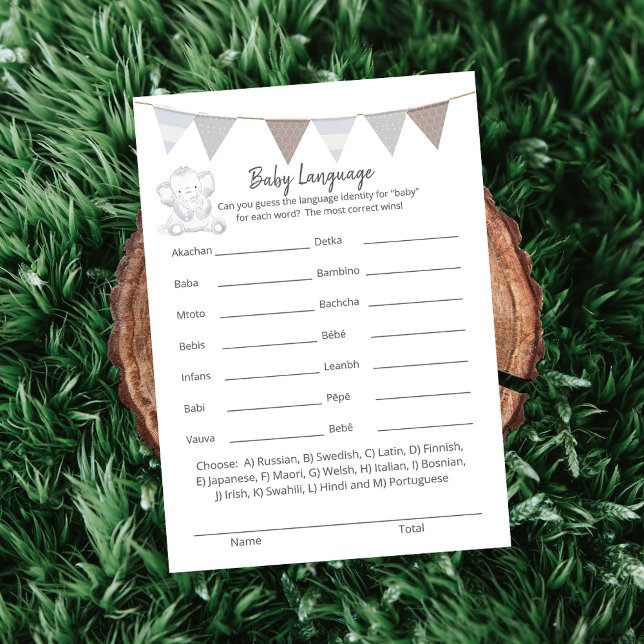 Baby Language Game Modern Baby Elephant Card Programm (Von Creator hochgeladen)